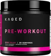 KAGED MUSCLE, PRE-KAGED Pre Workout Powder, Berry Blast, L-Citrulline + Creatine HCL, Boost Energy, Focus, Workout Intensity, Pre-Workout, Berry Blast, 604 Grams