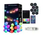 Outdoor String Lights, 33Ft Patio Lights with Dimmable 50 Globe RGB 33FT-50LED