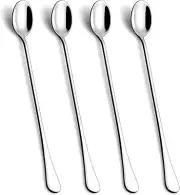 Lovingly Yours 9.5-Inch Long Handle Spoon, Ice Tea Spoons, Cream Silver
