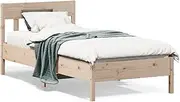 Solid Pine Wood Bed Frame 90x190 cm - Bedroom Furniture, Slats Base & Wooden BedHead - Excellent Support for Mattress and Sleeping Comfort