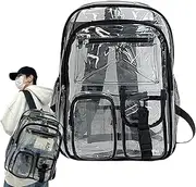 [Generic] Clear School Backpack | Cute Kids Clear Backpack | Cute Large Book Bag, Heavy Duty Transparent Bookbag for School Supplies