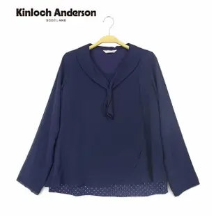 【Kinloch Anderson】甜美領結點點雪紡上衣 金安德森女裝(KA0771011 深藍)