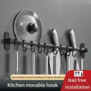Aluminum Kitchen Hook Storage Shelf Wall Mounted Holders Shelf Hook Storage Rack