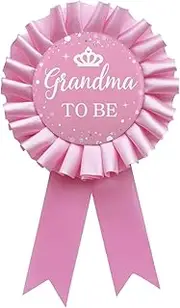 [WOWOPA] Grandma to Be Pin, Gender Reveals Baby Shower Tinplate Badge Pink Corsage Button Pin, New Grandma Party Gift Decorations Sign - 1Pcs, Plastic, no gemstone