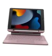 for iPad 9th Generation Case with Keyboard Floating Cantilever Peony Pink