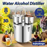 30L 8Gal Water Alcohol Distiller with Thumper Keg Brewing Kit Making Equipment