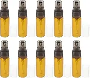 KALLORY 10 Pack Makeup Setting Spray Bottle 5ml Mini Glass Refillable Olive Oil Dispenser for Beauty