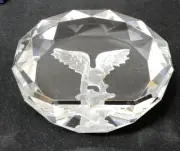 Crystalle Eagle Paperweight Roman By Mar Crystal 2” Eagle Round 2001 #41660 New