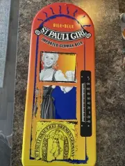 Vintage St Pauli Girl Brewery Bremen Germany Thermometer 27" x 11" Bar Beer Pub