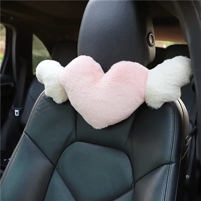 Pink Heart Comfortable Car Seat Pillow for Driving,Head Rest Cushion,Cute Nec...