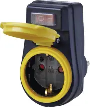 Outdoor Socket with Switch, IP44 Waterproof Socket Adapter Schuko with Protec...