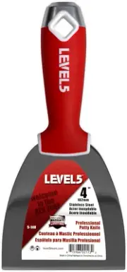 4" Soft-Grip Stainless Steel Drywall Joint Knife - | Pro-Grade | Comfortable Fi
