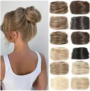 Hairpiece Human Hair Buns Ponytail Hairpiece Brazilian Hair Scrunchies Updos Donut Chignon Hair Extensions Daily Use(12H613)
