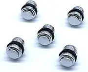 Arcity 5 Pcs 24mm Arcade Push Buttons Round Chrome Plated Silver Jamma MAME Video Game Parts Console Machine DIY New