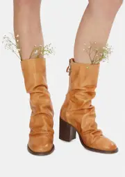 [Free People] Brown Elle Block Heel Boots