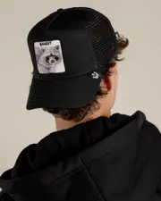 [Goorin Bros] Goorin Bros Men's The Bandit Trucker Cap in Black One Size Black