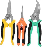 HOMSFOU 3pcs Stainless Steel Gardening Scissors Set Durable Trimming Shears for Flowers Trees and Plants Lightweight Pruning Tools for Gardeners Versatile Garden Scissors