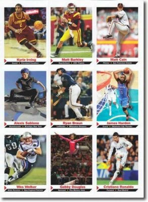 2012 KYRIE IRVING Rookie SPORTS ILLUSTRATED SI KIDS 9 CARD UNCUT SHEET. Ronaldo!