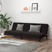 2-Seater Sofa Bed Black Velvet Home Sofa