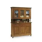 Showcase Cupboard Glass Cabinet 3 Doors Art Povera Neapolitan Walnut Dark