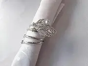 Napkin Rings, Table Decor Napkin Ring, Silver Metal Leaves with Rhinestone, 12Pcs Leaf Napkin Rings, Dinner Party, Christmas Dinner, Dinner Decor, Dinning Table Decor, Napkin Holder, Cloth Holder