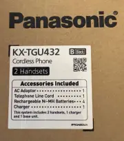 Panasonic Expandable Cordless Phone Answering Machine Call Block 2 Handset Black