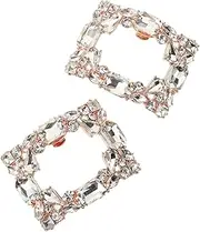 [FRCOLOR] 2pcs Rhinestone Shoe Clips for Women Elegant Sparkling Charms Decoration for Pumps Heels Bridal Shoes Versatile Accessories for Weddings Parties Special Occasions