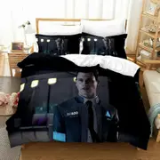 v4786 Bed Sheets Detroit Become Human Bedding Set 3PCS Duvet Cover Pillowcase Size Bed Sheets IU4786