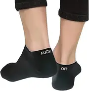 [pants & sox] F*k Off Black and White Funky Socks 2 Pairs Mix