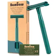 Men Safety Razor with 5 Double Edge Safety Razor Blades, Single Blade Razor f...