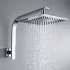 Decaura WELS Gooseneck Shower Wall Arm with 8" Square Rain Shower Head Set Brass