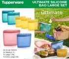 Tupperware Ultimate Silicone Bag Large Set (7) Fridge Freezer Oven Microwave NEW