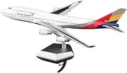 Pre-Built Model Aircraft for Asiana Airlines B747-400 HL7428 1:200 Diecast Model Airplane – 35cm Scale Collectible Aircraft with Stand Miniature Airplane Model
