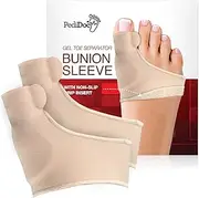 PediDocTM Bunion Corrector - Bunion Relief Sleeves Bunion Pads Brace Cushions Toe Straightener with Gel Toe Separator Spacer Straightener and Spreader - Hallux Valgus Relief Big Toe Alignment