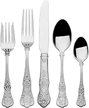 Wallace Queens 65-Piece 18/10 Stainless Steel Flatware Set Silver