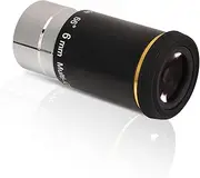 Telescope Eyepiece, 6mm Length 66 Degrees Wide Angle HD FMC Fully Multi Green Coated Eyepiece Lens, Threaded for Standard 1.25in Astronomy Telescope Filters, 5 Element