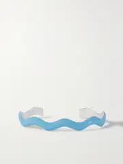 [FRY POWERS] FRY POWERS - Ric Rac Sterling Silver And Enamel Cuff - Light blue - One size One size Blue