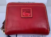 Dooney & Bourke Florentine Small Zip Around Wallet Red Color