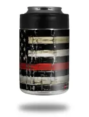 Skin for Yeti RTIC Can Cracked Red Line USA American Flag COLSTER NOT INCLUDED
