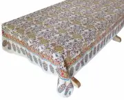 Hand Block Printed Tablecloth - Sunflower - 70" x 108"