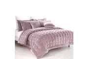 Augusta Faux Mink Quilt / Comforter Set Blush King