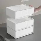 Plastic Stackable Storage Box Drawer Type Jewelry Containers Bathroom