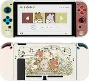GeekShare Switch Rabbit Pattern Slim Protective Case Scratch Resistant Hard PC Hard Shell Garden Season