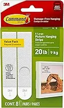 Command Picture Hanging Strips, White, X-Large (Pack of 8)