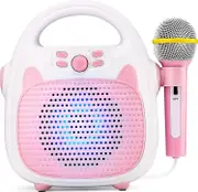 Morakot Karaoke Machine for Kids, Toy Gift Wireless Bluetooth Speaker with Microphone, Kids Karaoke Machine for Girls with TF/USB Connectivity, Por...