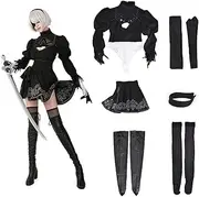Miccostumes Women's No 2 Type B Cosplay Costume Leotard Skirt with Mask Hairband Leggings