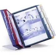 Durable Vario Desk Display System With 20 Panels A4 Sleeves Assorted Colours