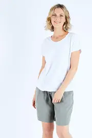 Short Sleeve V Neck Basic Tee--JUM-46612046A