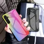 Carbon Fiber Textured Glass Case For Samsung Galaxy A55/A32/A16/A15/A14/A13/A05S
