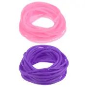 Rubber Cord Tube Hollow Pipe 16ft 1/8" Dia 1/16" Hole Tubing Pink, Purple